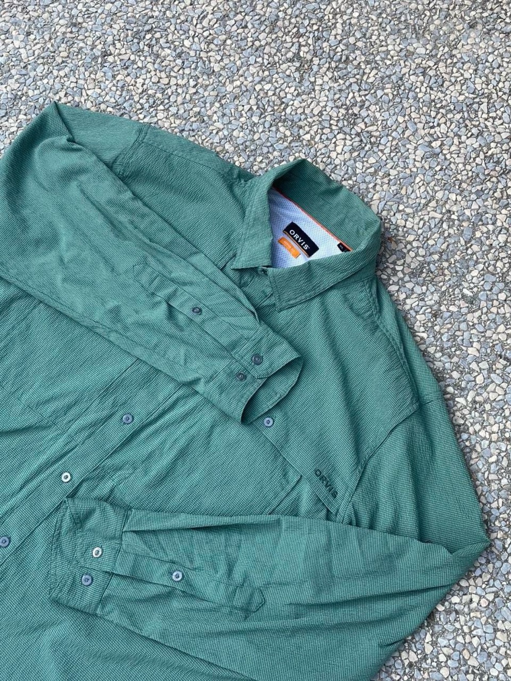 Orvis Green Lightweight Outdoors Long Sleeve Button Shirt